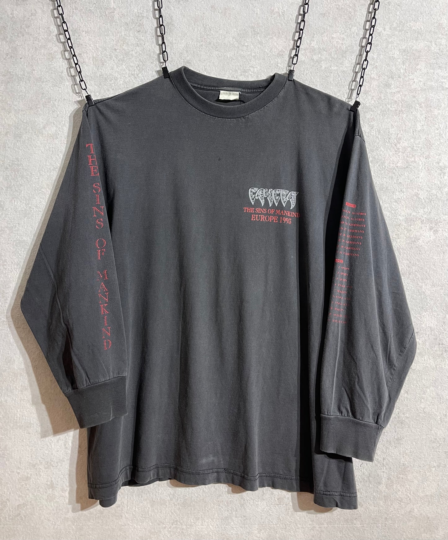 Cancer The Sins of Mankind European Tour 1993 Longsleeve [XL]