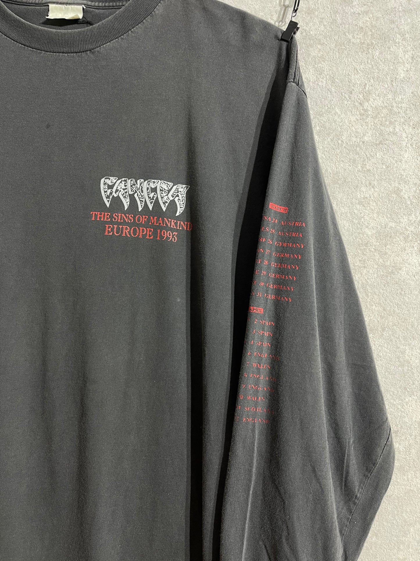 Cancer The Sins of Mankind European Tour 1993 Longsleeve [XL]